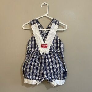 Vintage 90s OshKosh B’Gosh Plaid Star Romper Made in USA – Size 24M Like New